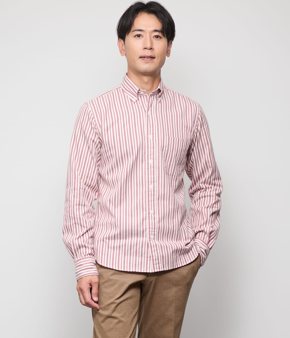 No.108 Prince 2025春夏 ストライプゲームシャツ☆LL☆ ハケメストライプ スタンドカラーオーバーサイズ シャツ