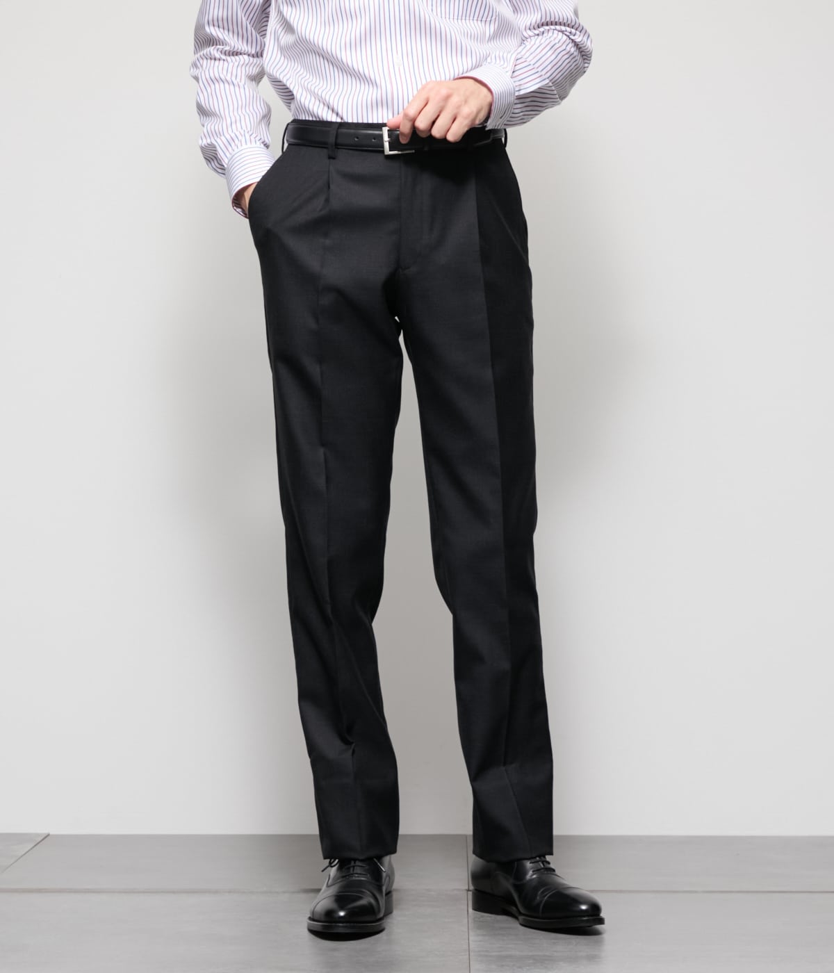 HERITAGE CLOTH 無地 サキソニー ワンタックスラックス(セットアップ対応)