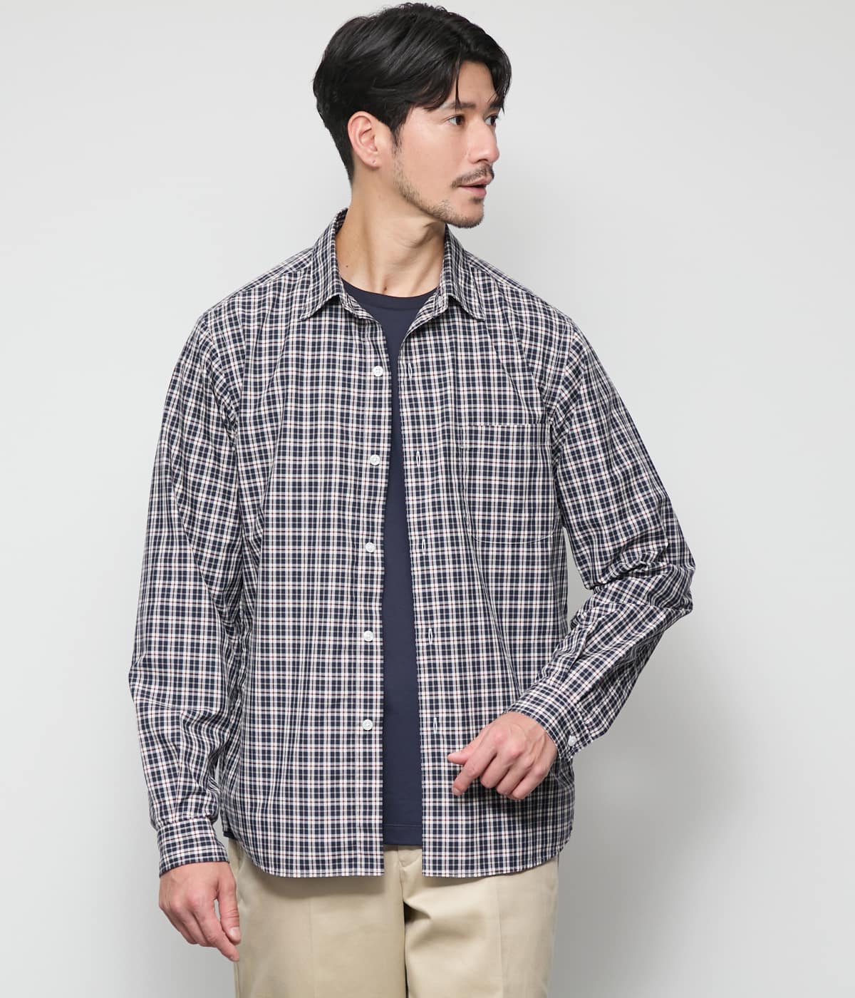 GIZA COTTON ニューヨーカータータン 長袖 オーバーサイズシャツ