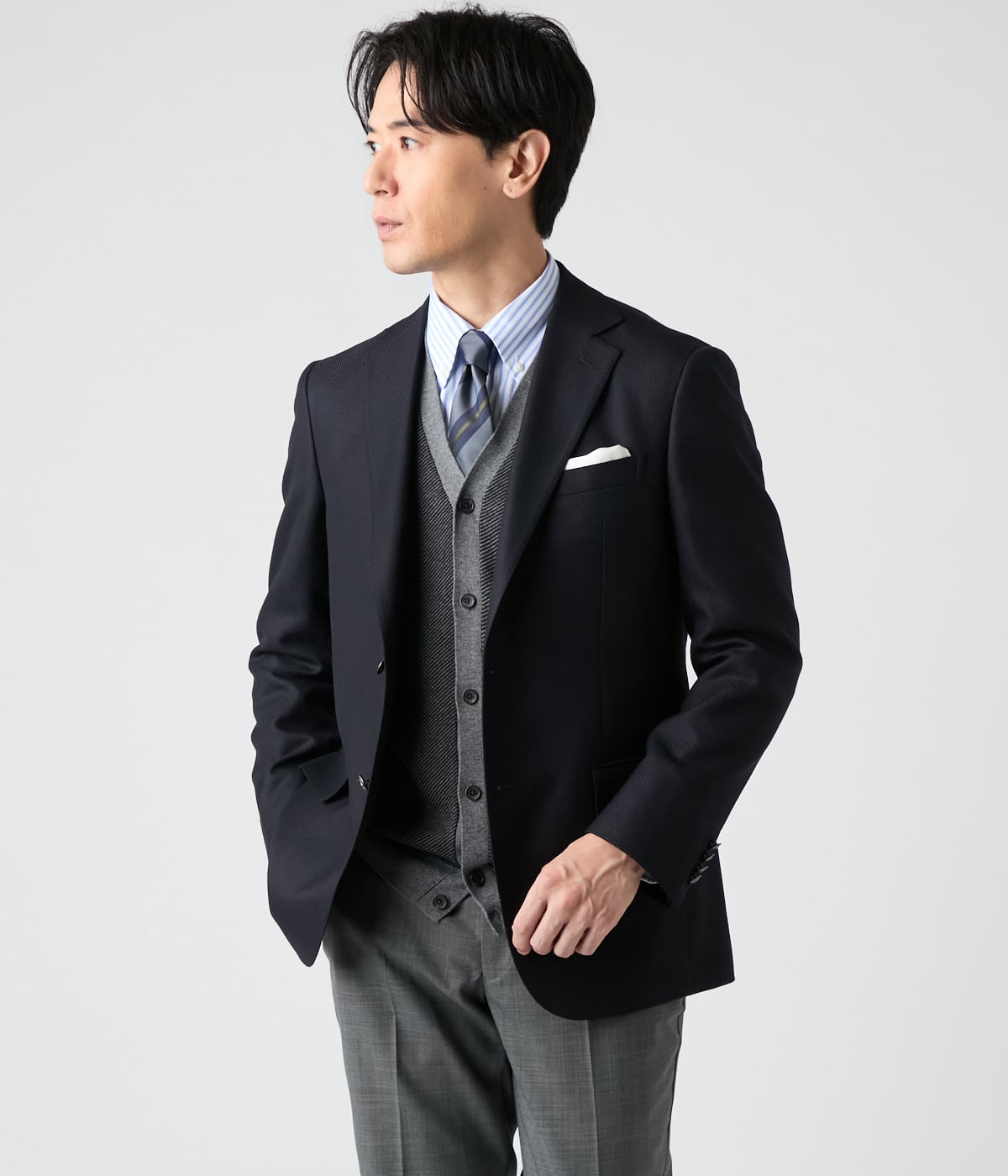 【防シワ】TRAVEL COMFORT ドビークロス ブレザー