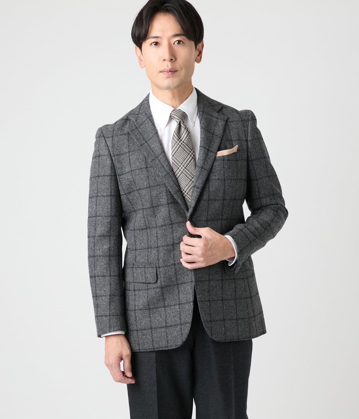 ツィードライク ウィンドウペイン ジャケット