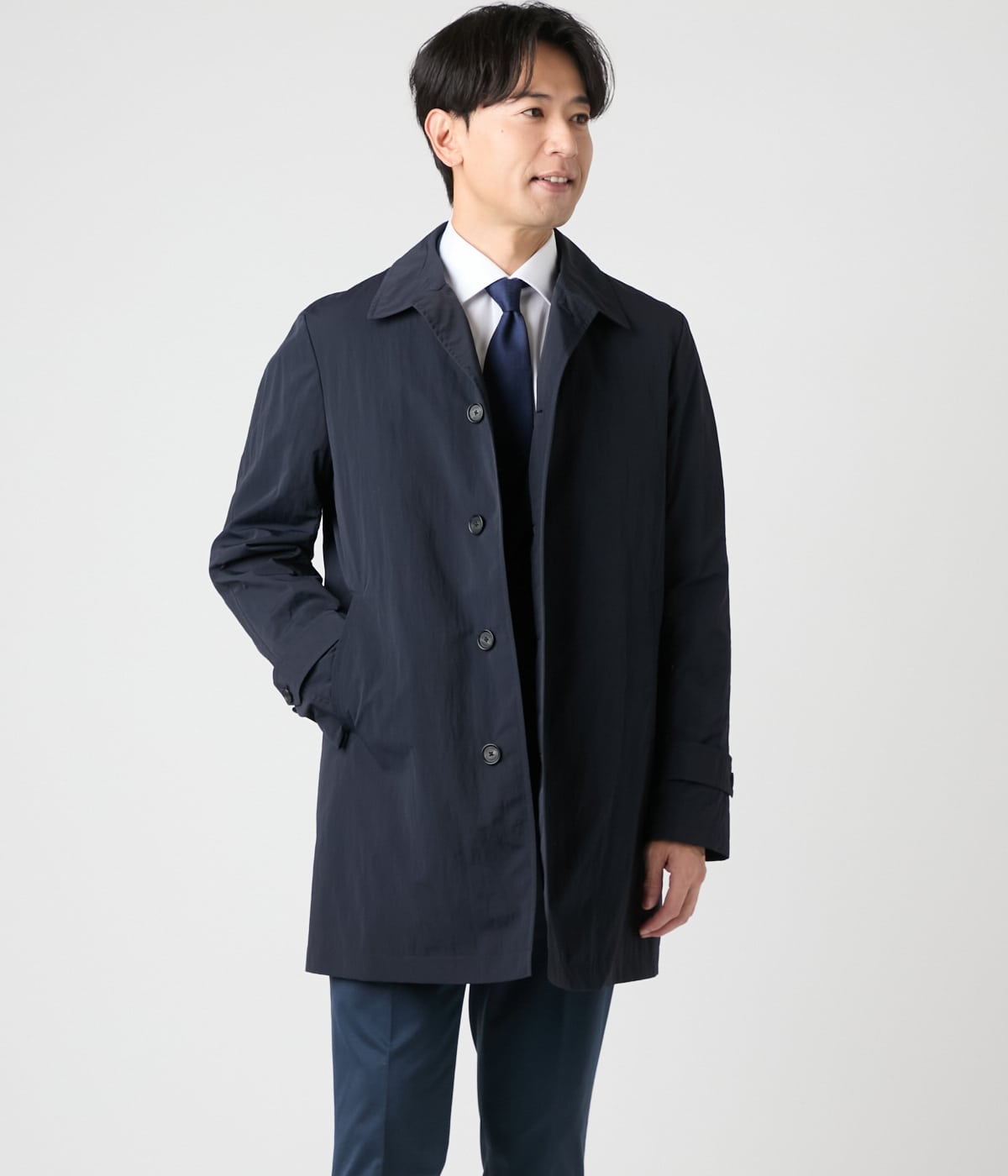 【撥水】ザックナイロン ステンカラーコート