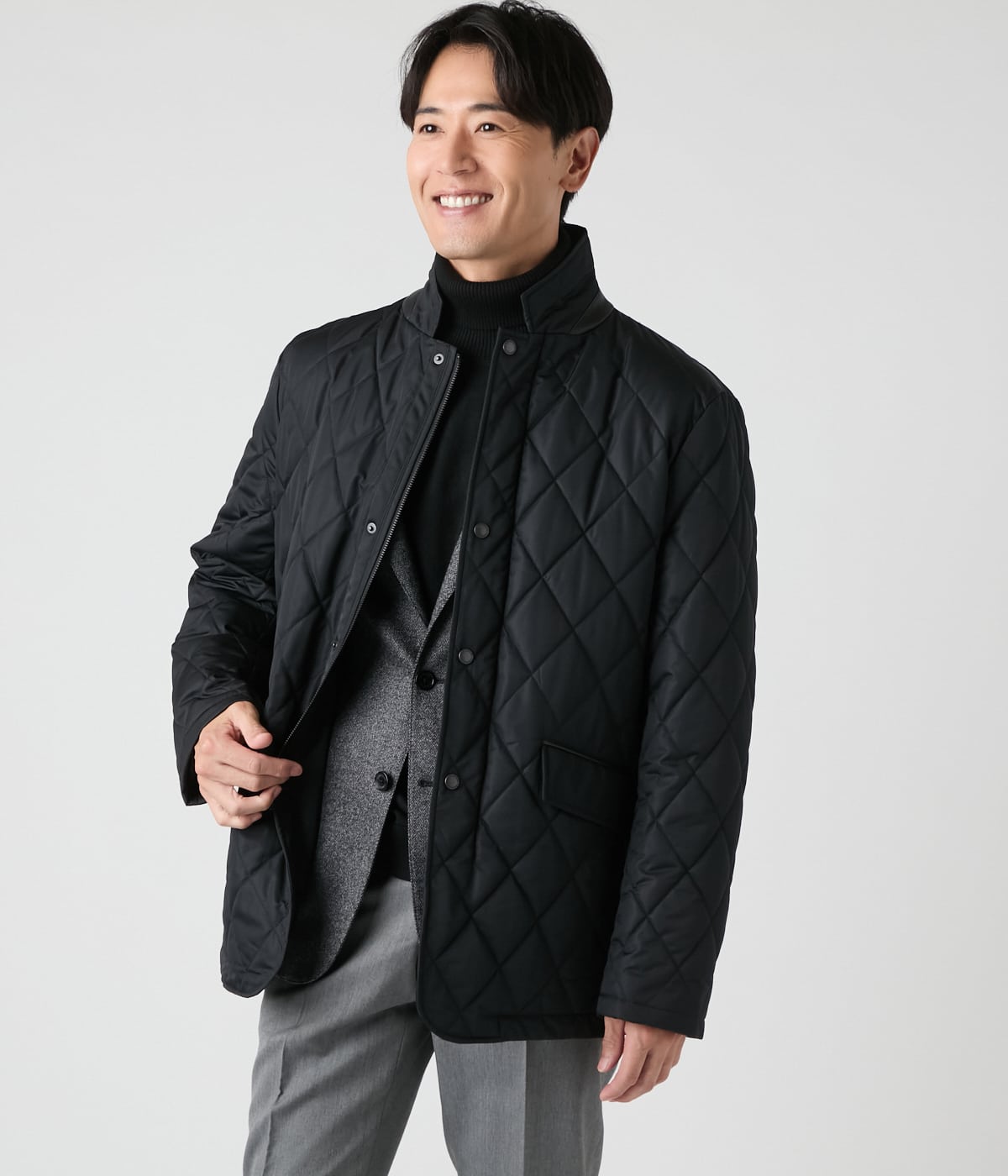 【撥水】ポリエステルタフタ コンバーチブルキルティングアウター