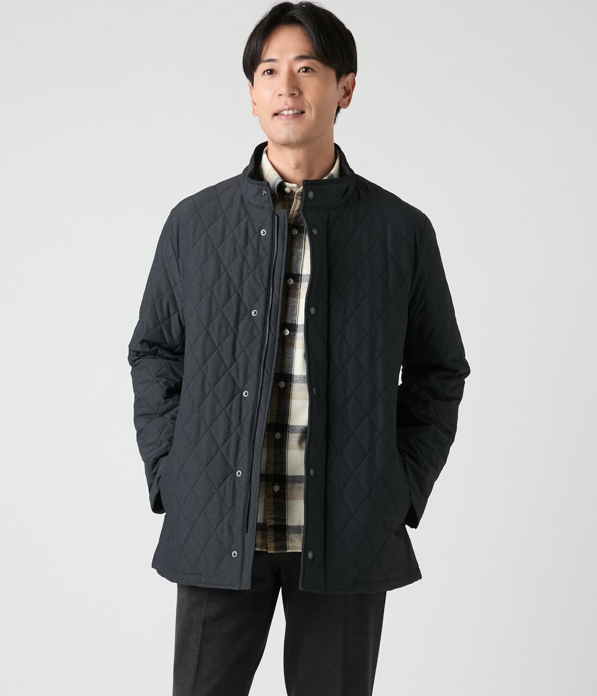 【撥水】2WAYストレッチ スタンドキルティングアウター