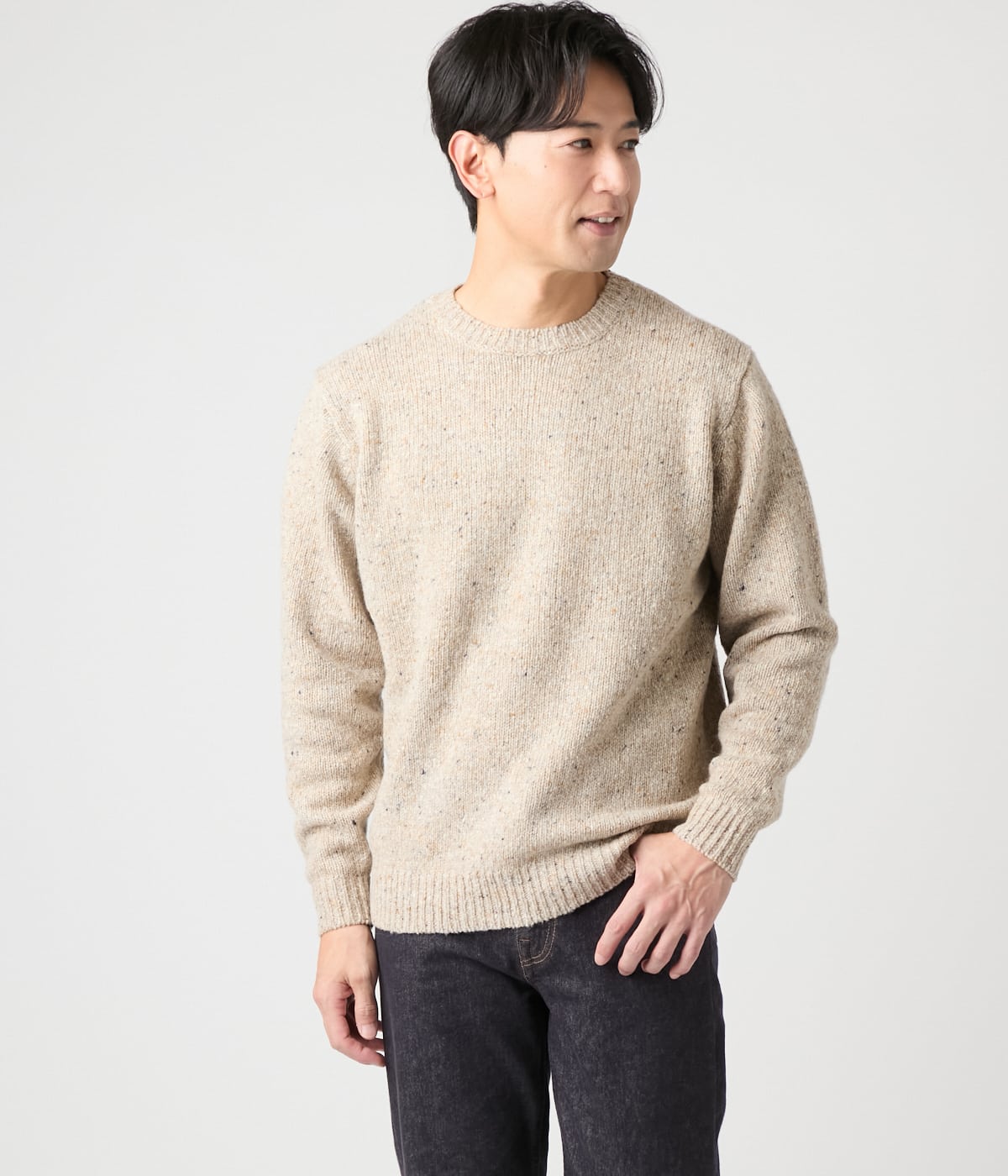 ネップ クルーネックプルオーバーニット