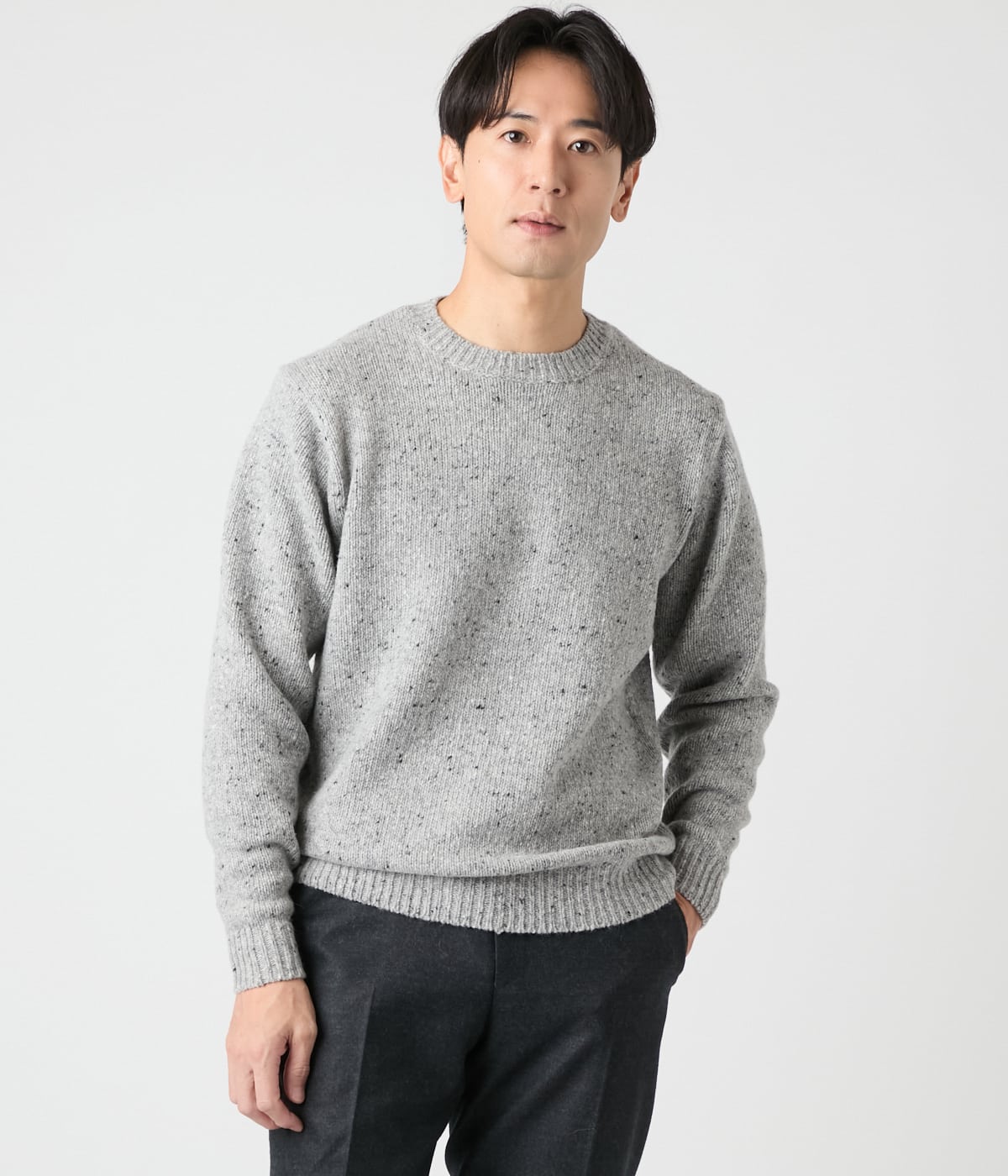 ネップ クルーネックプルオーバーニット