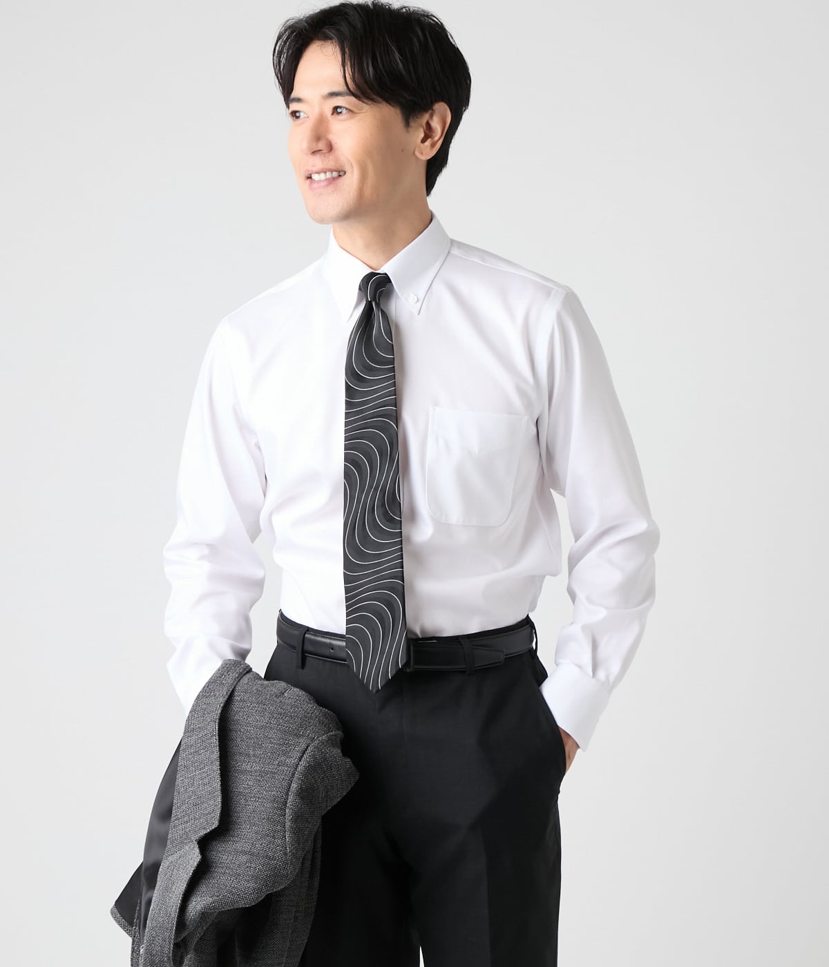 NY CARE FREE ドビークロス 長袖ボタンダウンシャツ