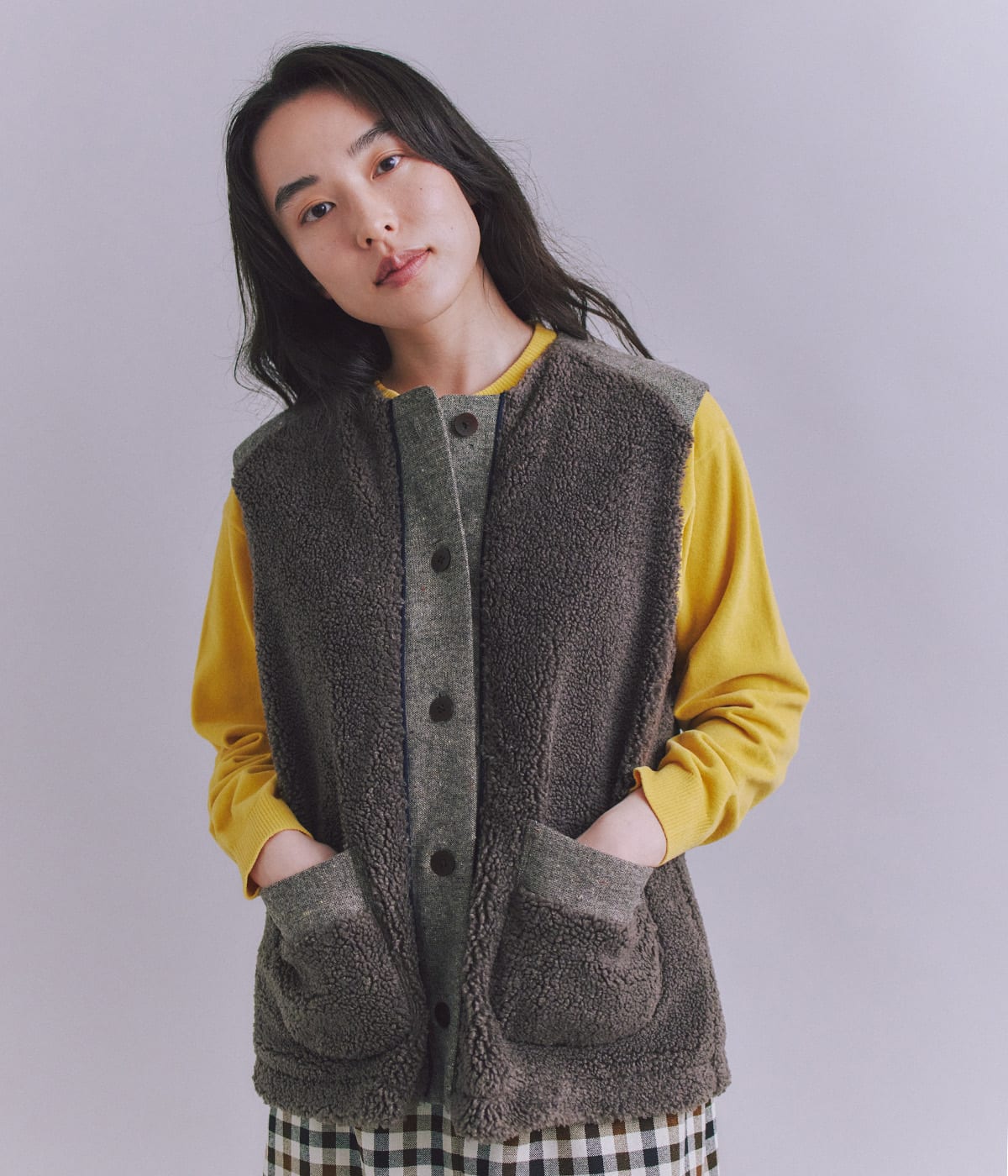 Eco Fur 切り替えボアベスト