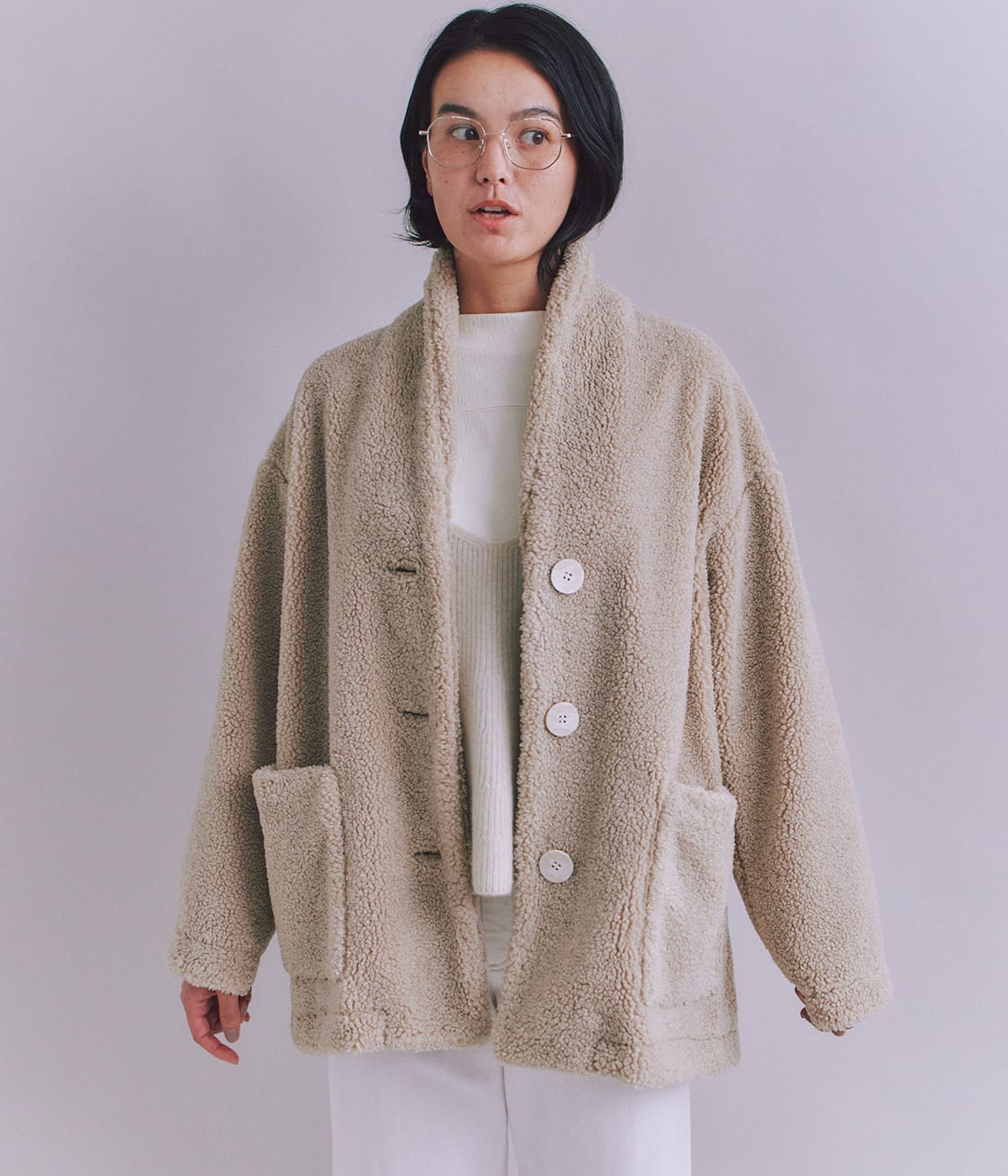 Eco Fur ショールカラーコート