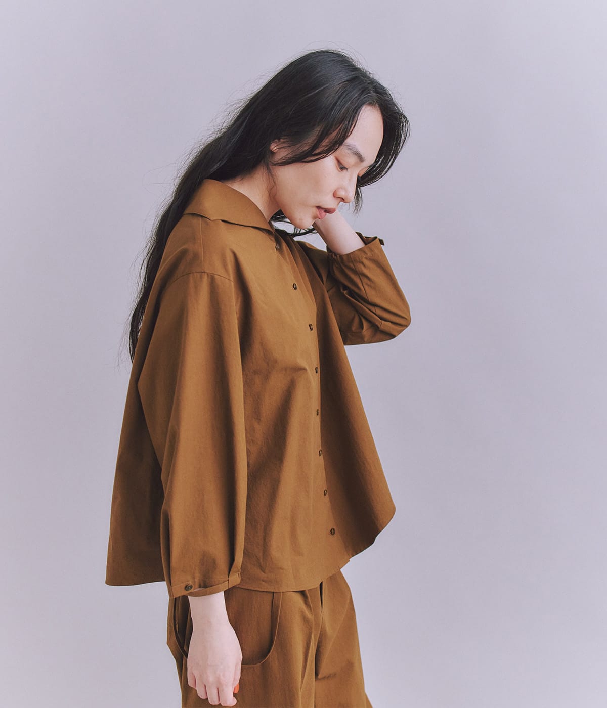 High Density Twill セーラーピンタックブラウス(37616021-2025
