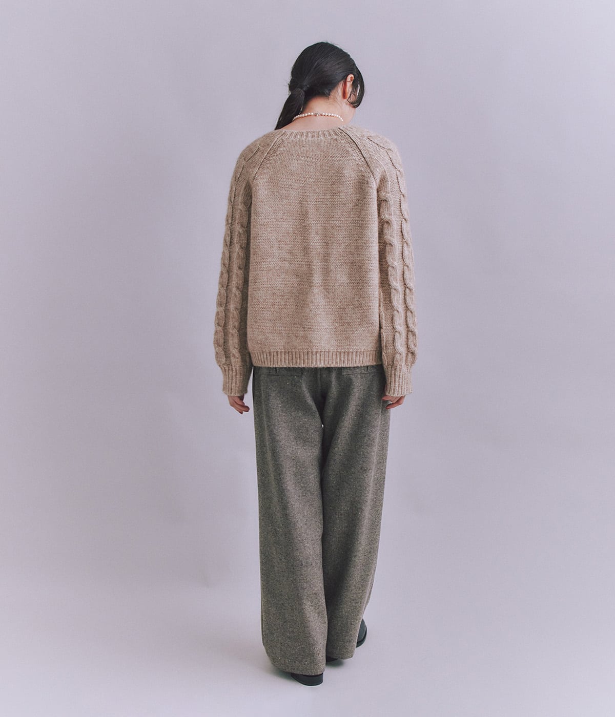【未使用】Plage5G CO Knit カーディガン Cotton Alpaca ケーブルラグランニットカーディガン(37716751