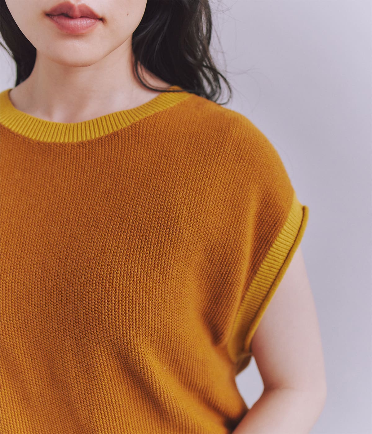 美品⭐︎RIVE DROITE 2WAY YAK100 ニット ベージュ Organic Cotton Wool 配色2wayニットベスト(37796721-2025