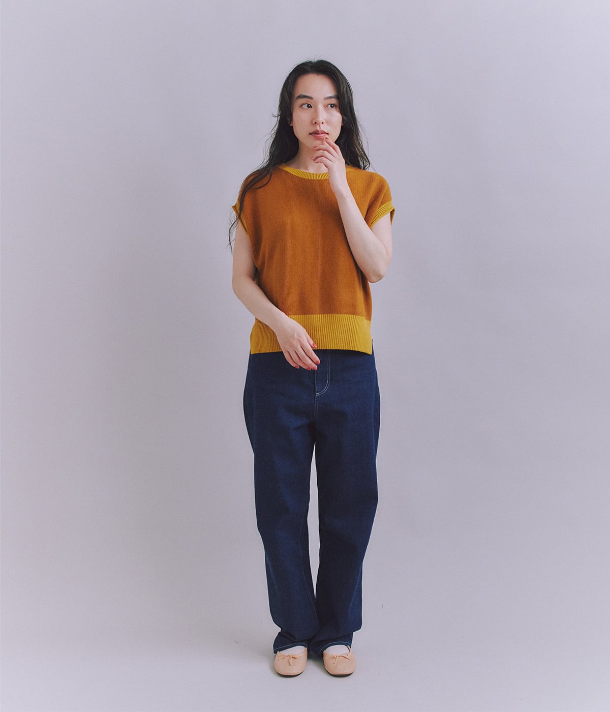 美品⭐︎RIVE DROITE 2WAY YAK100 ニット ベージュ GYDA（ジェイダ）の「【セットアップ】カシュクール2WAYニット