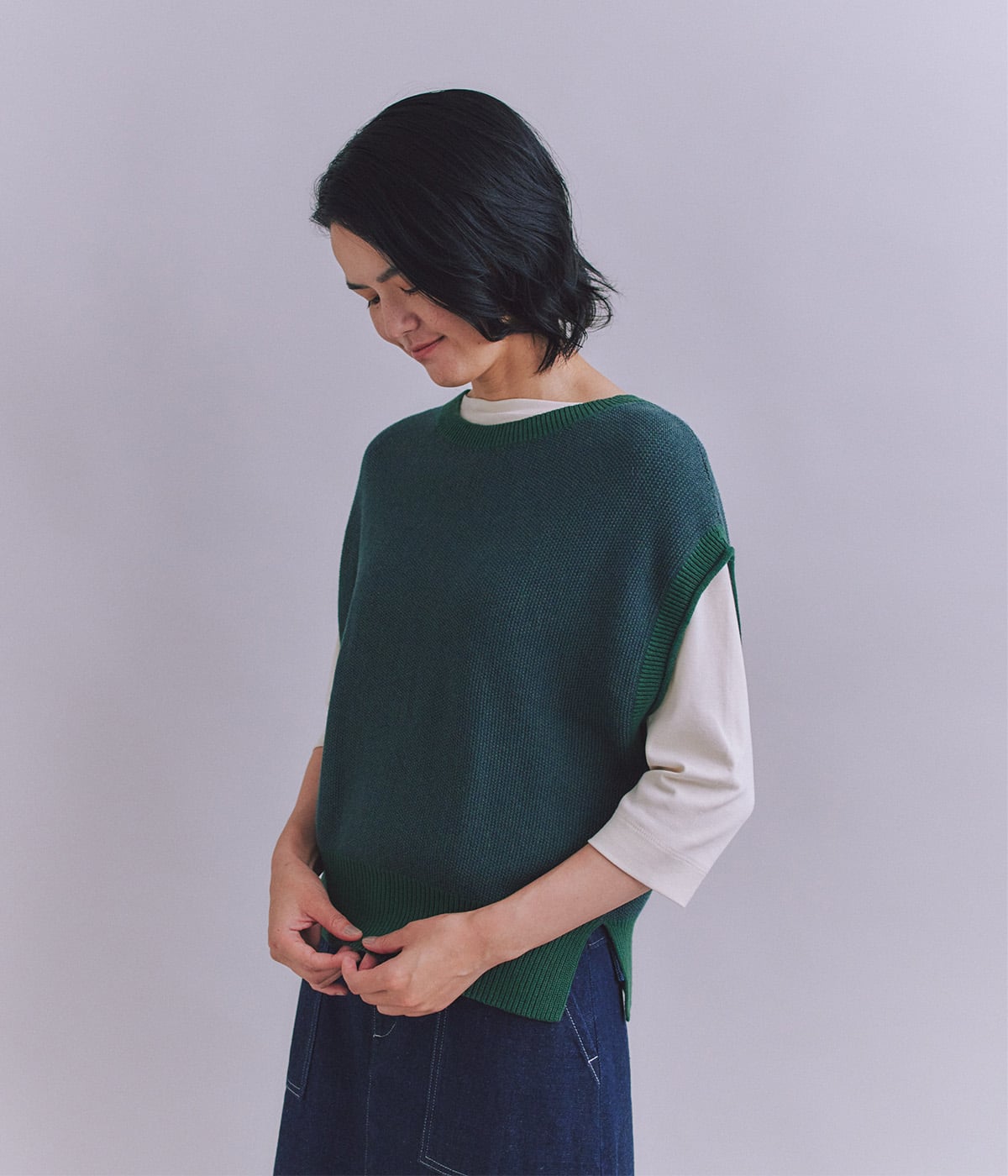 THE UNION FABRIC 中綿ベスト 2way L WEB限定』2WAYペプラムニットベスト[LAA6-22J700]｜URBAN