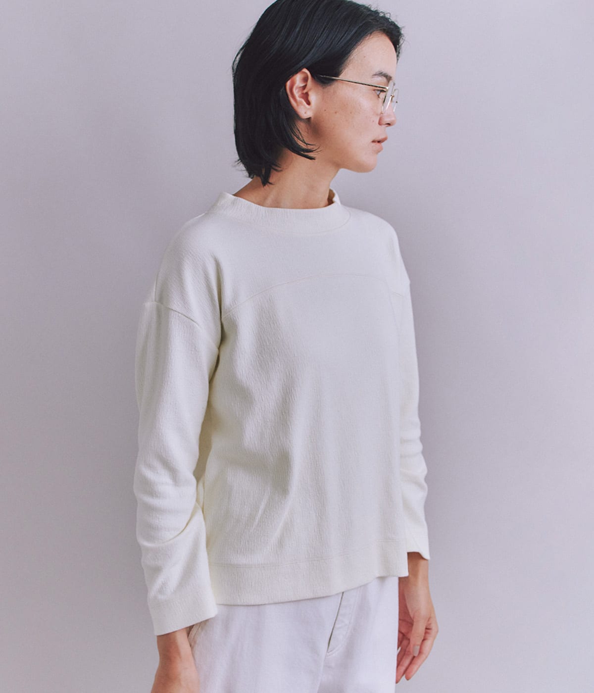 Crepe Double Face Knit SIPULI刺繍プルオーバー(37886821-2025