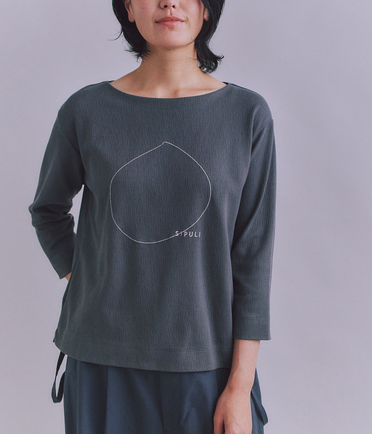 NEWYORKERのCrepe Double Face Knit SIPULI刺繍プルオーバー