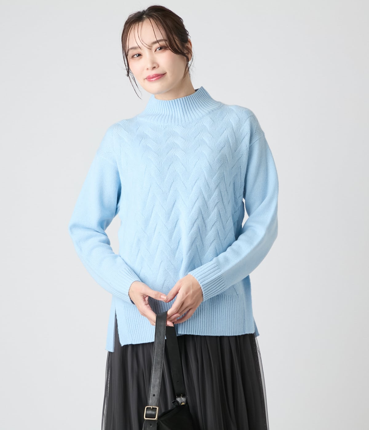 ウールカシミヤ ハイネックニットプルオーバー