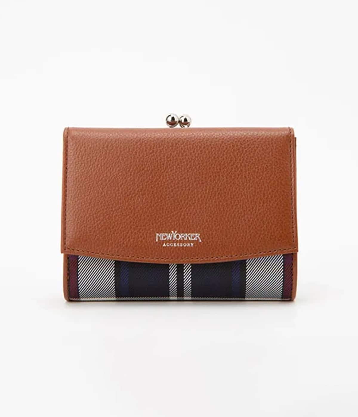 【WEB限定】レザー＆ニューヨーカータータン がま口財布