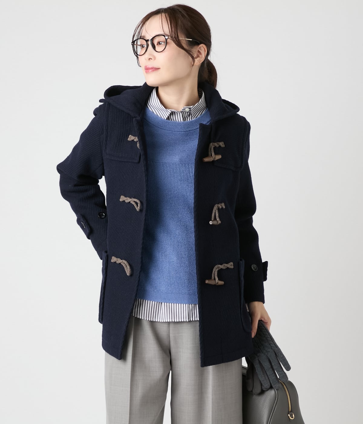 【L】ウールバスケット ショートダッフルコート