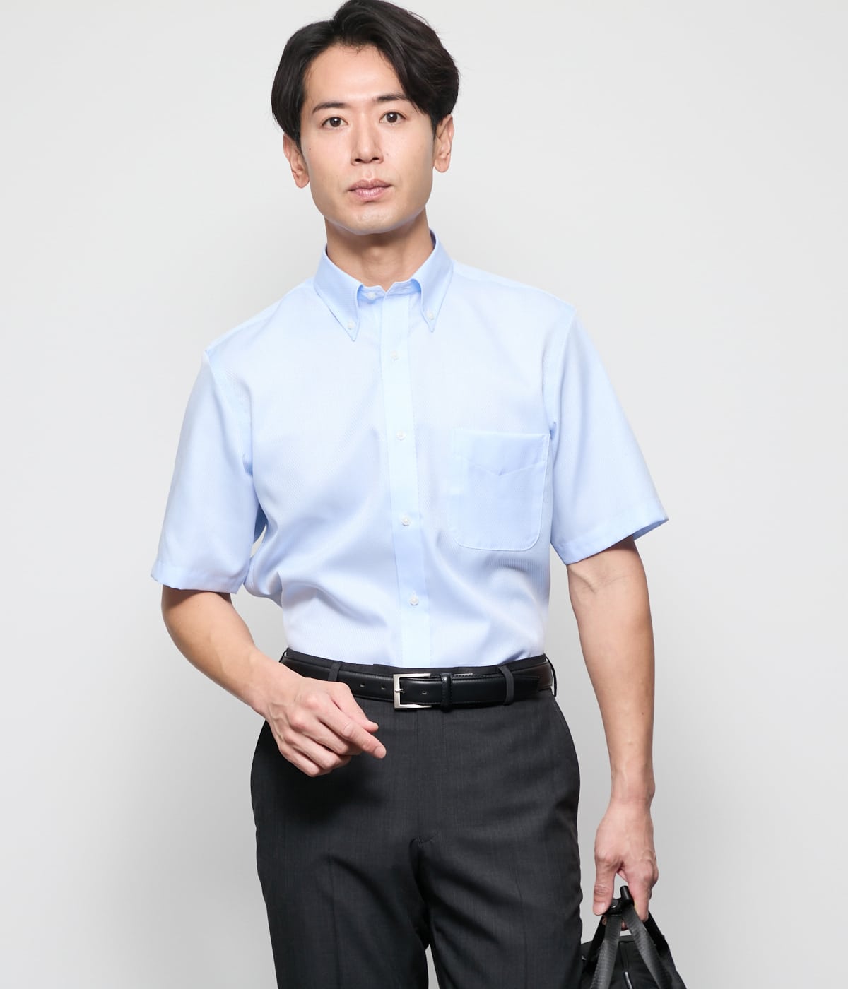 NY CARE FREE ドビー 半袖ボタンダウンシャツ