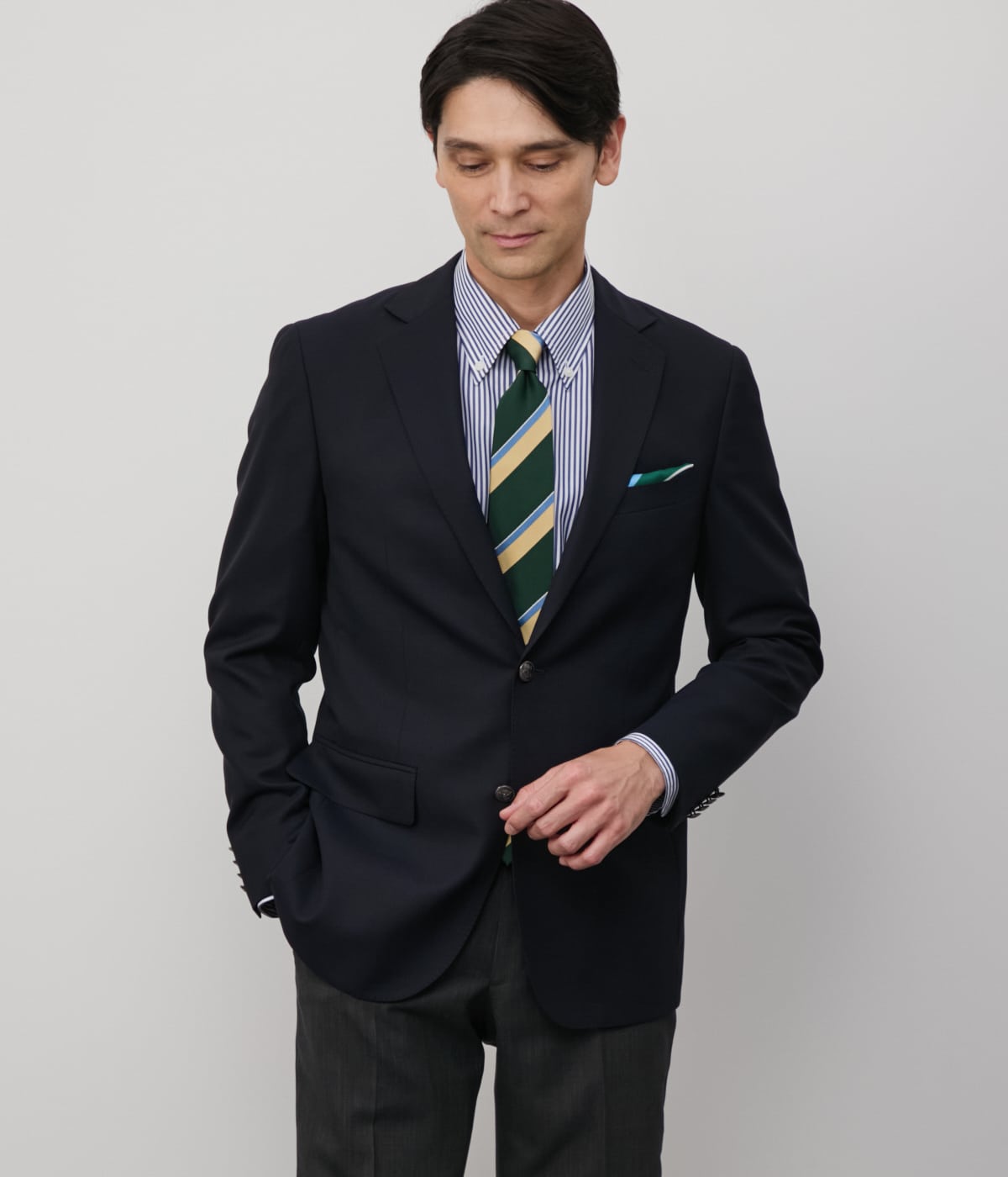 the wardrobe. newyorkerの【防シワ・撥水】TRAVEL COMFORT メッシュ ブレザー