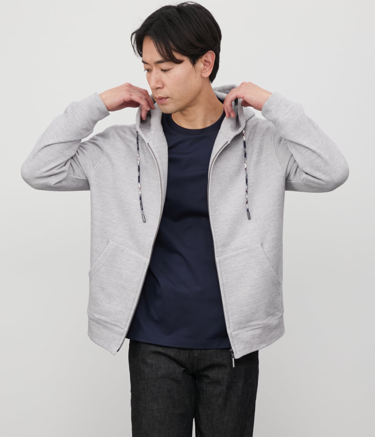 裏毛ジップアップパーカ