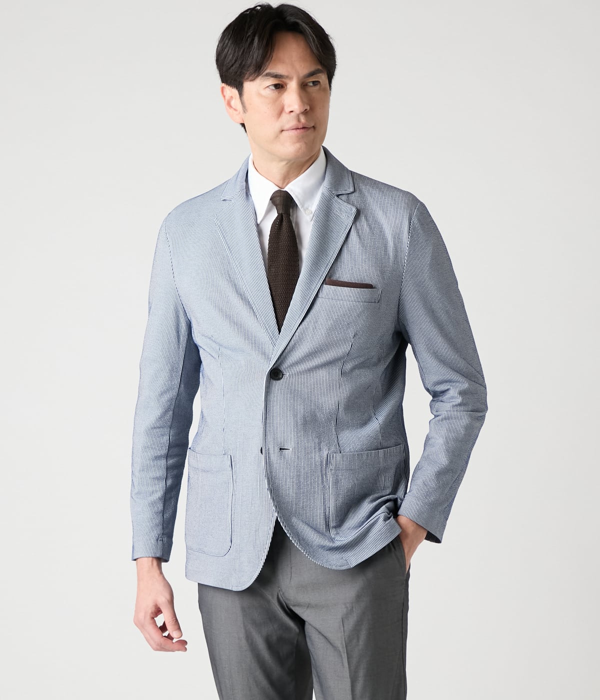 【ストレッチ・ウォッシャブル・吸水速乾】COOL COMFORT ハイストレッチサッカー カットソージャケット
