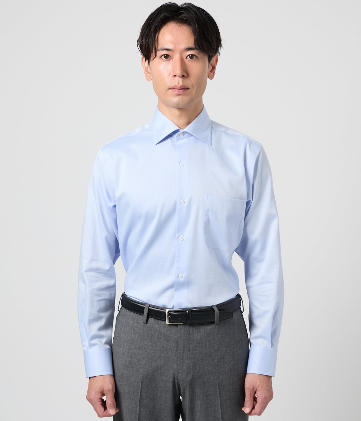 NY CARE FREE ドビークロス 長袖ワイドカラーシャツ(16715321