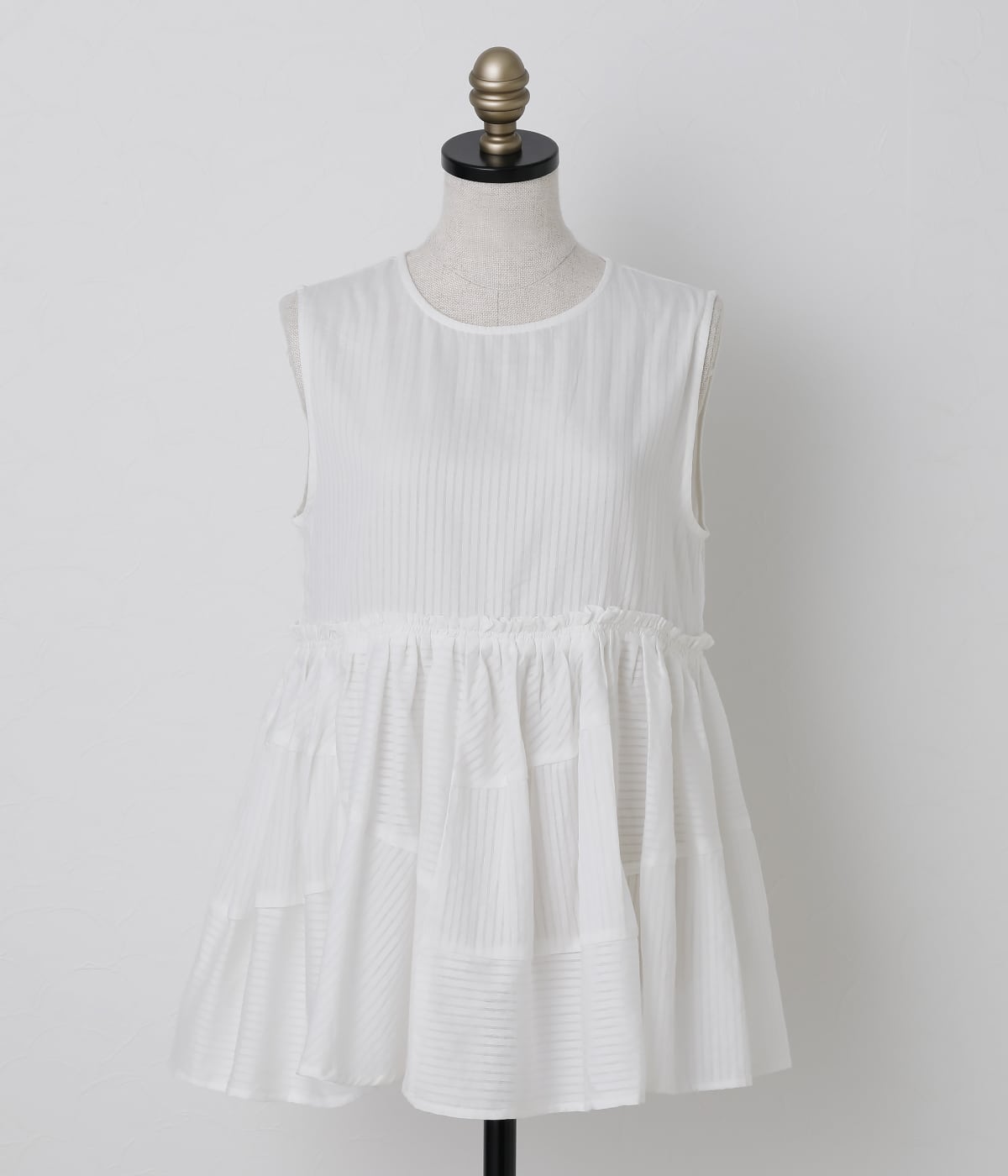 Cotton Stripe Dobby ランダムカットブラウス