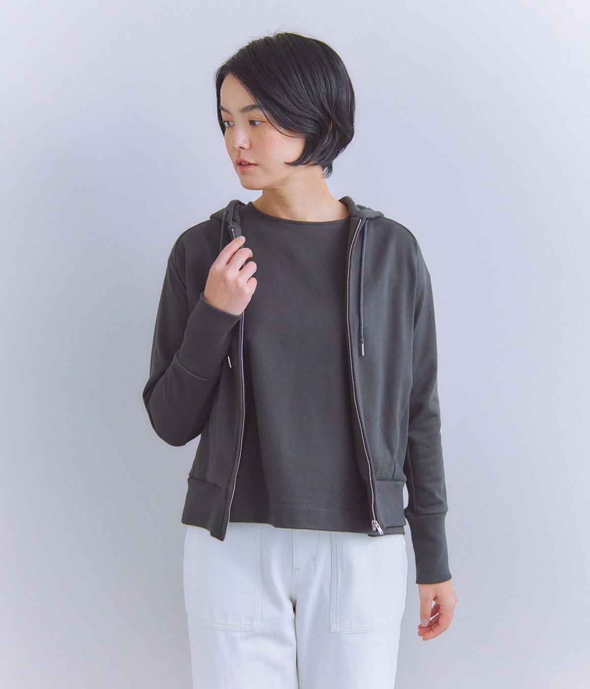 NEWYORKERのFrench Terry ジップアップフードパーカ