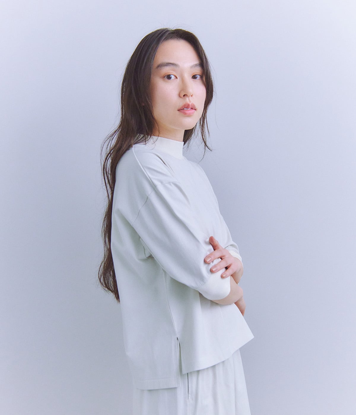 Lusuter Soft Jersey モックネックプルオーバー