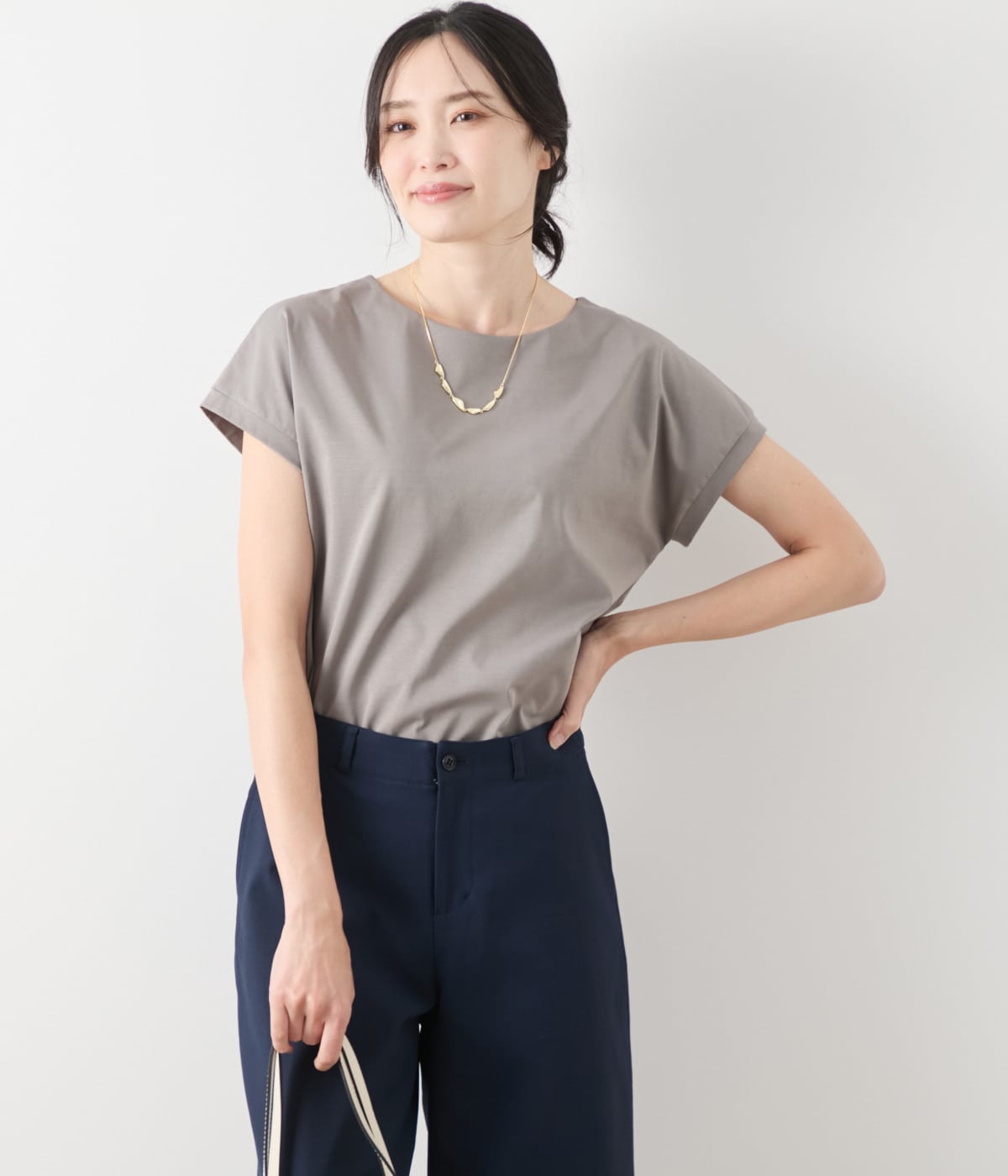 【UVカット・透け防止・遮熱】ソルシールド フレンチスリーブTシャツ