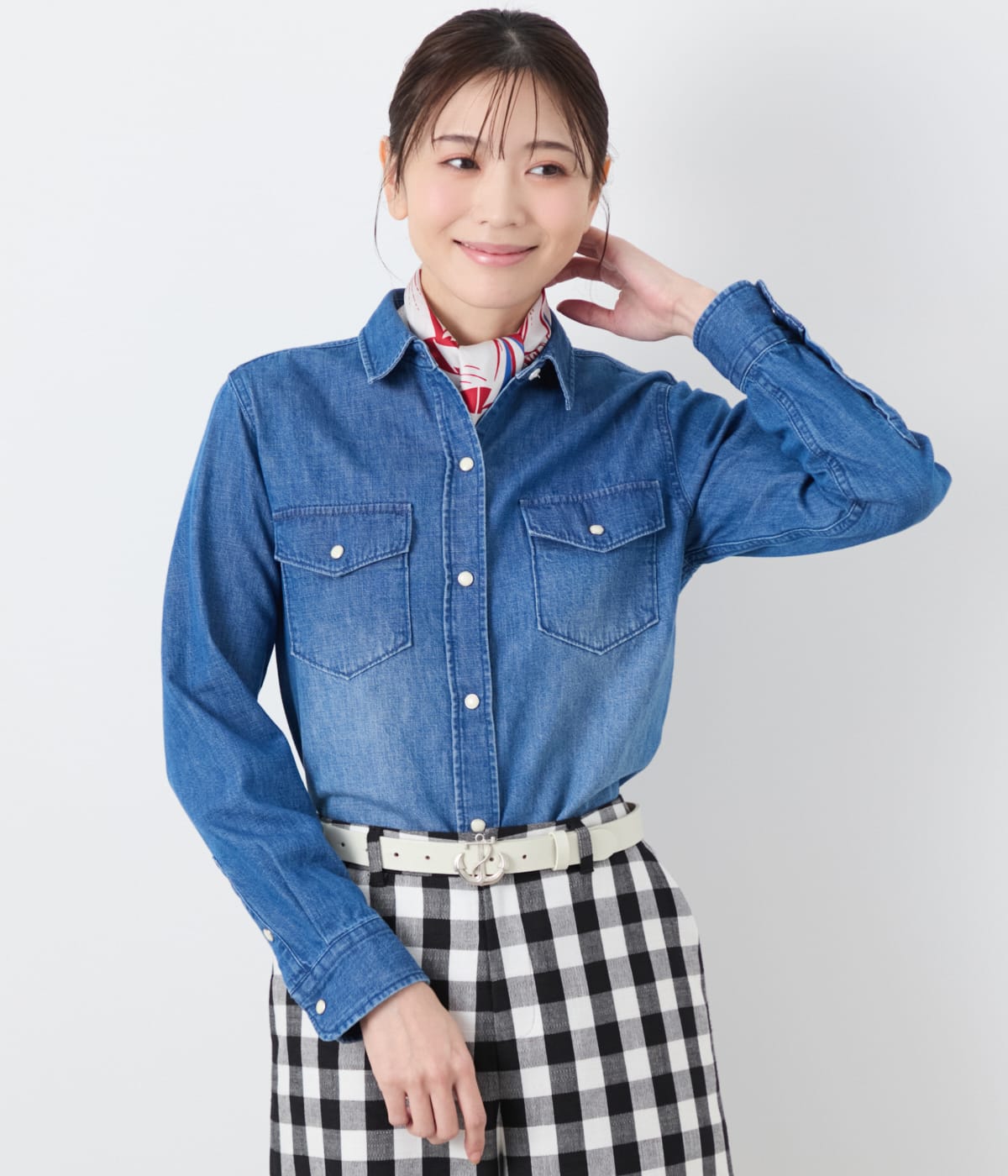 【L】EDWIN 7.2オンス レギュラーカラーデニムシャツ