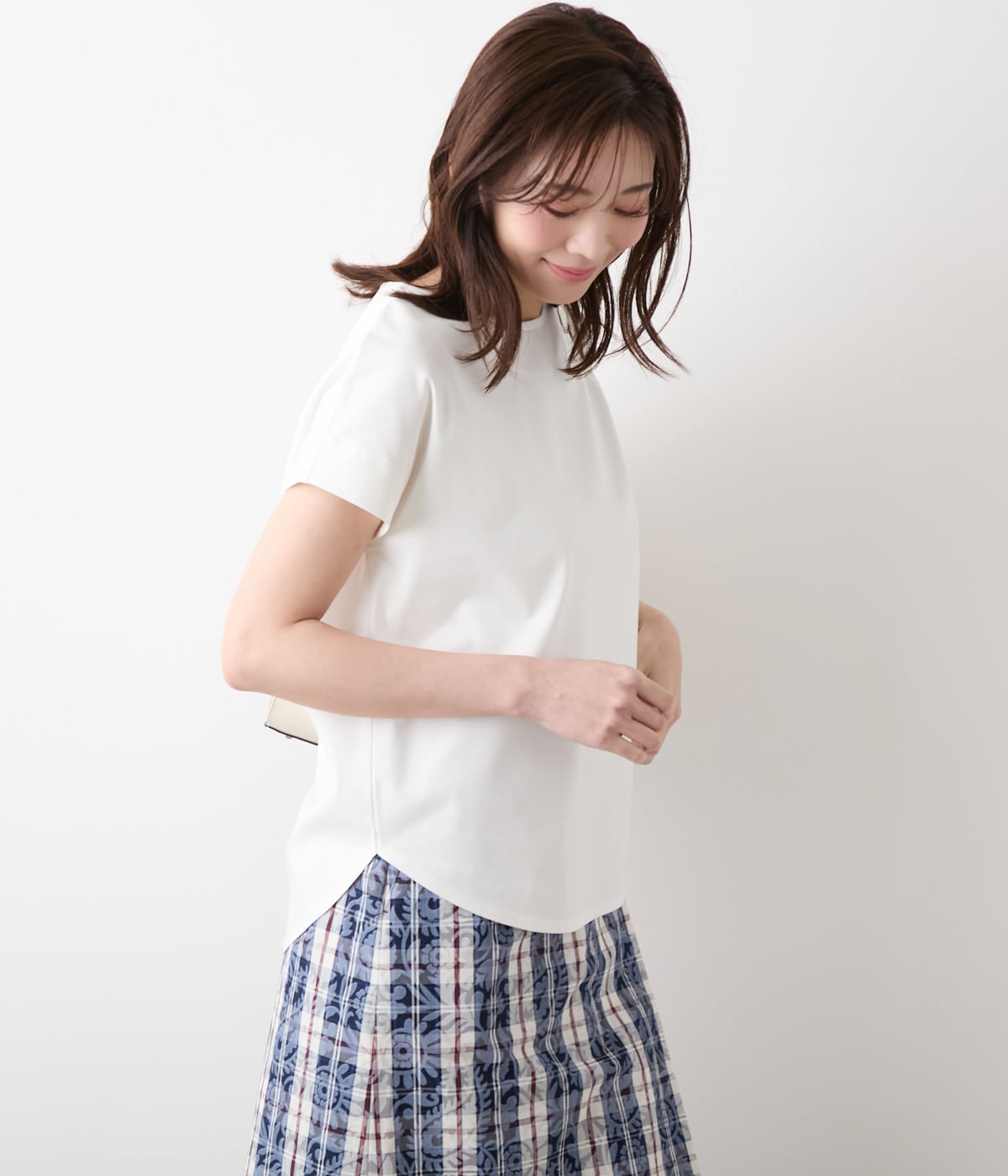 【L】【接触冷感】コットンスムース クルーネックプルオーバー
