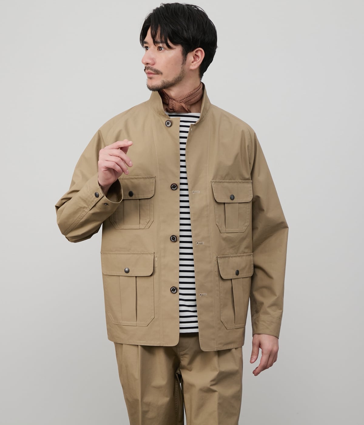 the wardrobe. newyorkerのHORSE CLOTH スタンドカラーアウター
