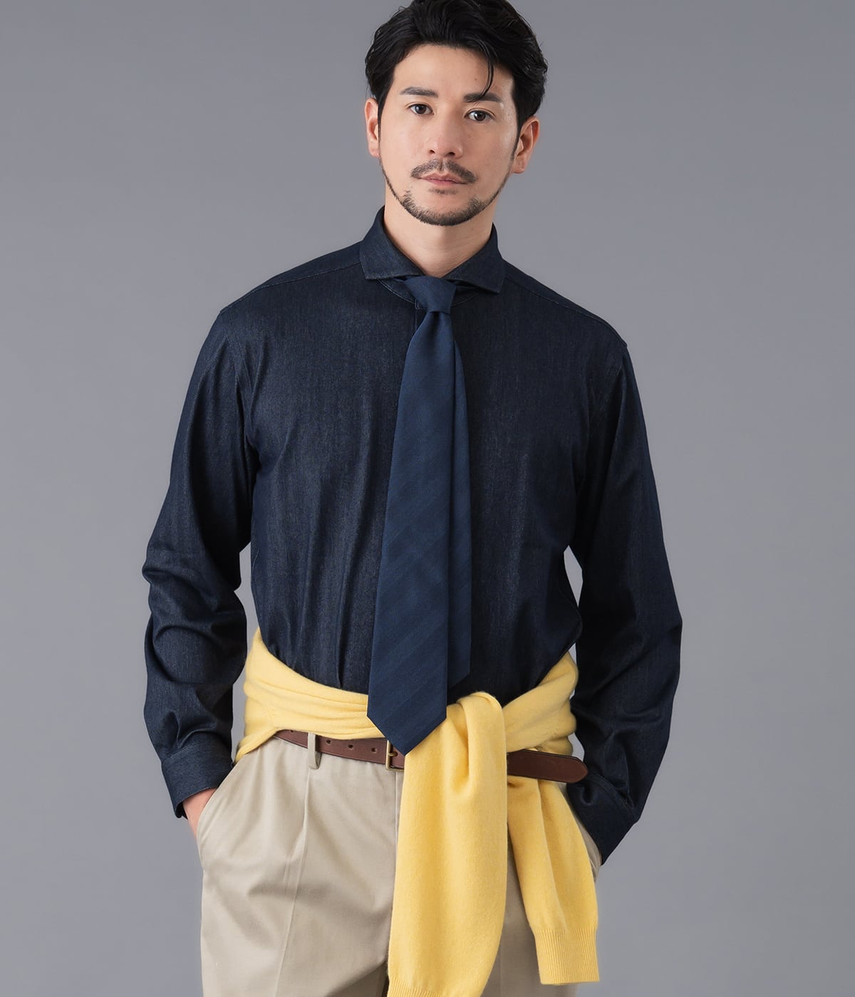 the wardrobe. newyorkerのヘリンボーン メランジインレイカルゼ ジャージーシャツ
