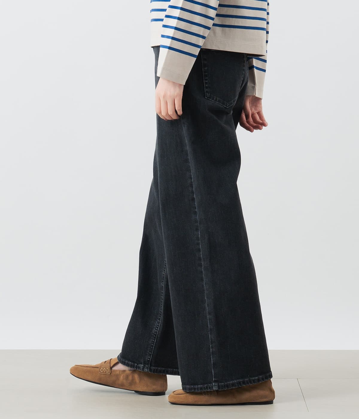 ストレッチ】EDWIN 11オンス ワイドブラックデニムパンツ(51339216