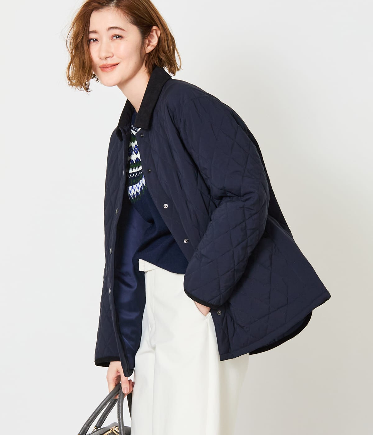撥水】ストレッチナイロン キルティングショートコート(51559251-2026