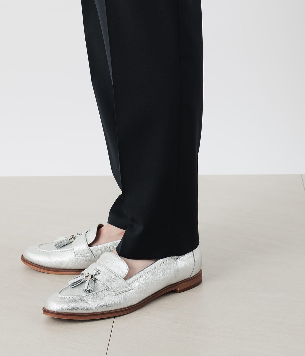 テーパードパンツ レディース ストレッチギャバ(71319803-2026