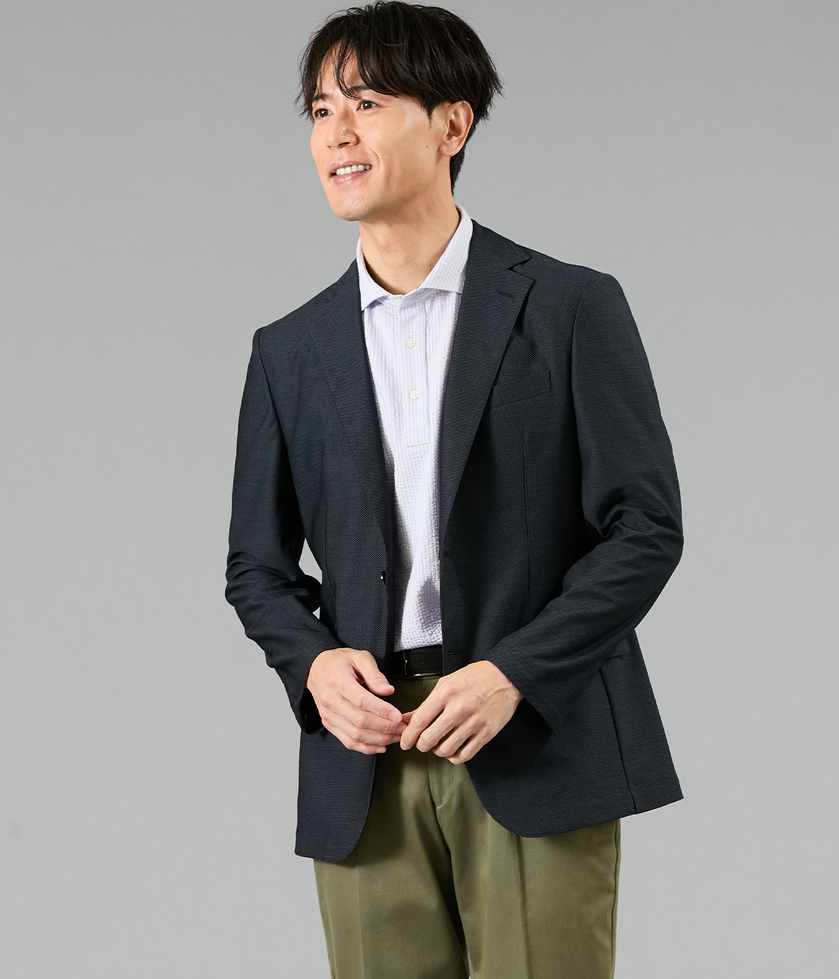 【ウォッシャブル・ストレッチ・接触冷感・防シワ・通気性】MOVING COMFORT ジャージー ブレザー