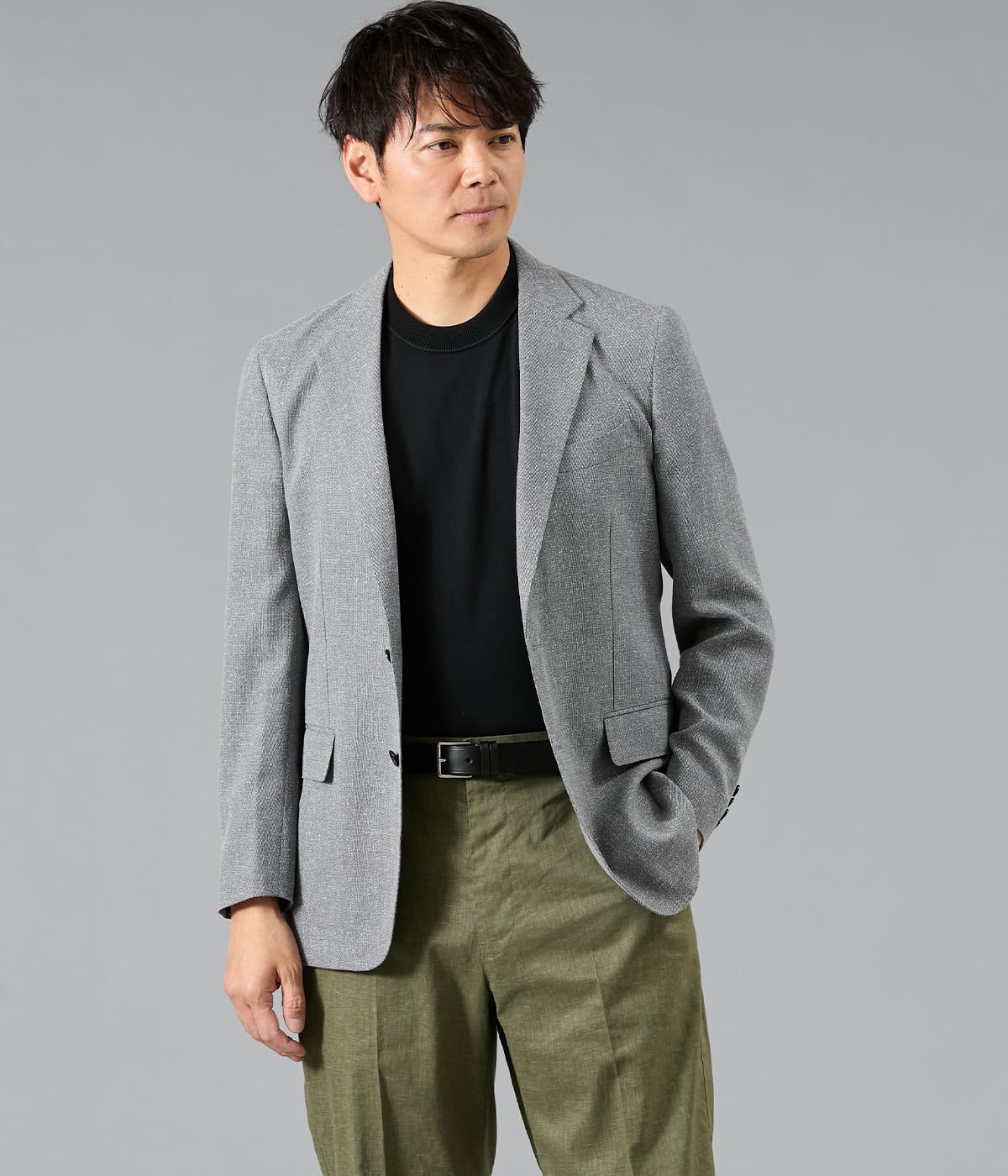 三者混メッシュ サマーツィード ジャケット