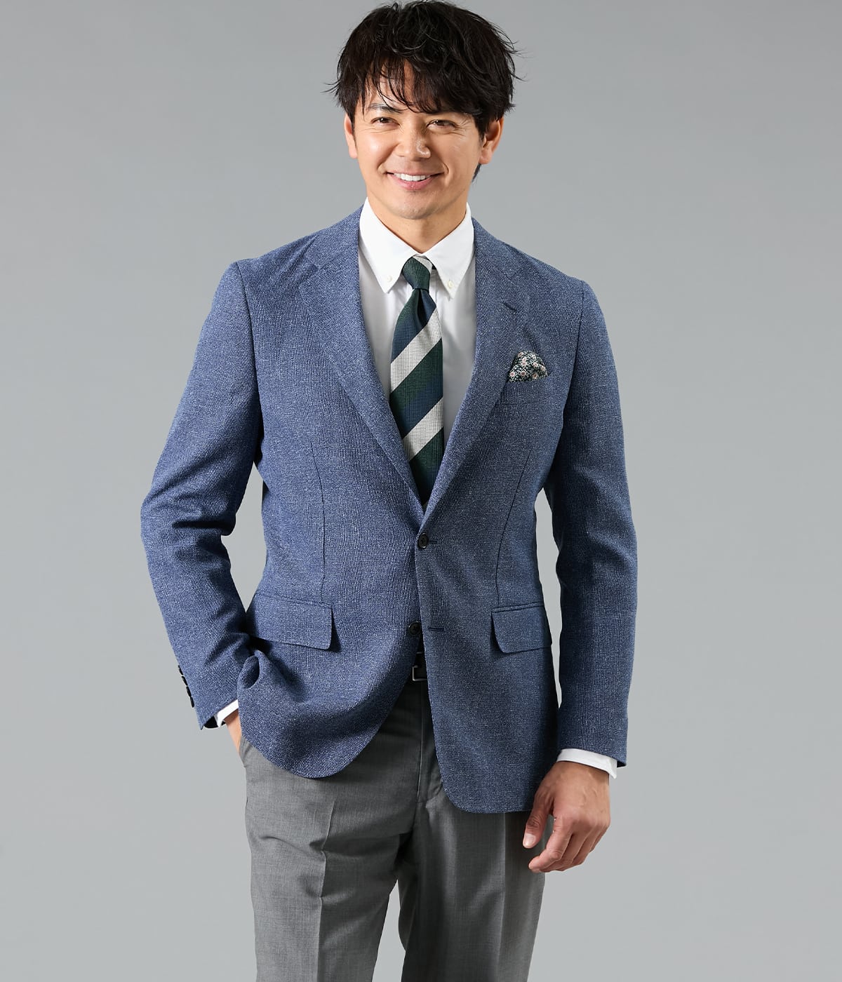 三者混メッシュ サマーツィード ジャケット