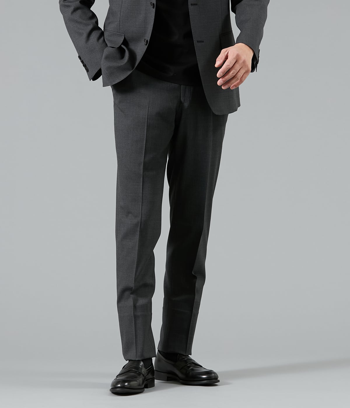 【遮熱・撥水・防シワ】SUNSHADECOOL ミニチェック ウエストアジャスト スラックス(セットアップ対応)