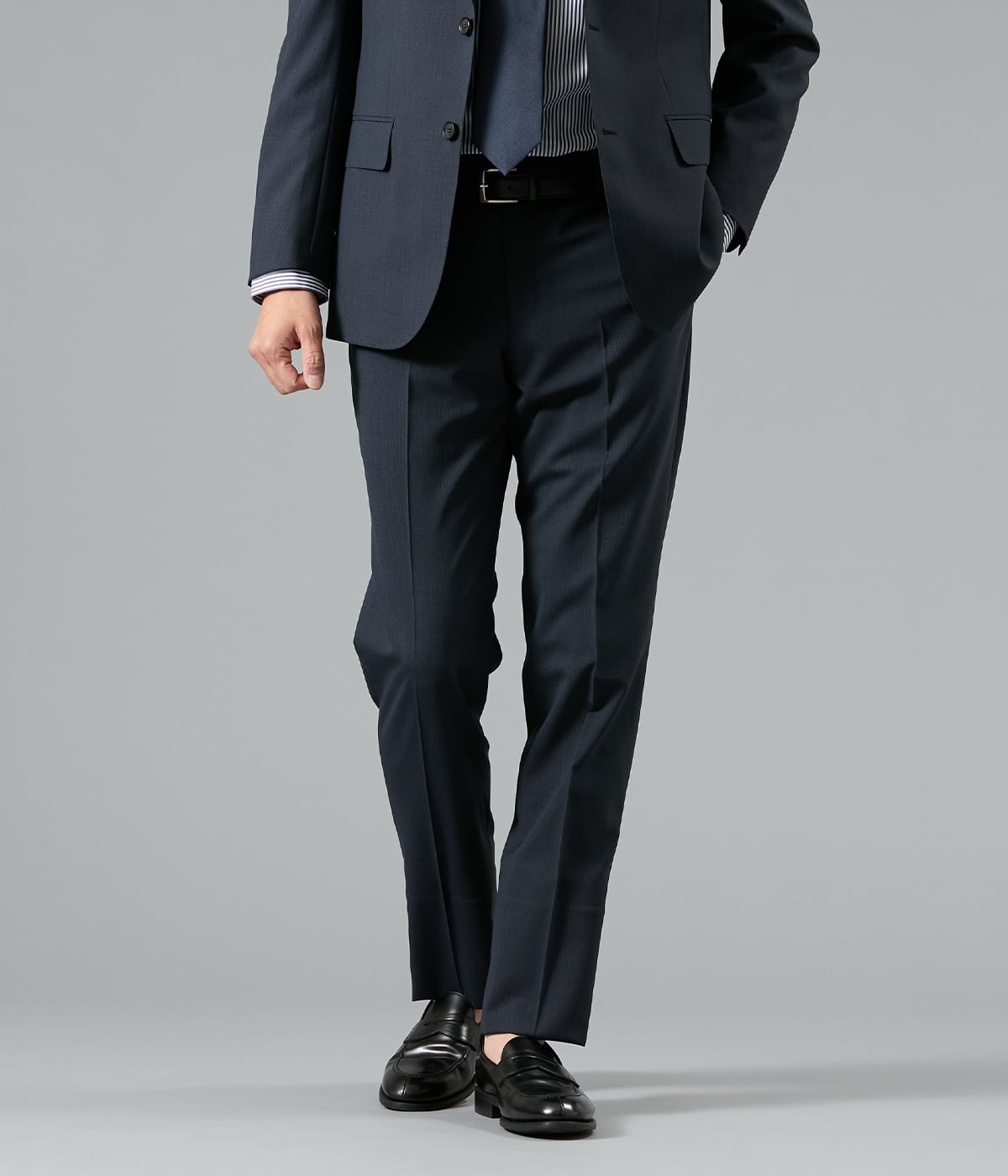 【遮熱・撥水・防シワ】SUNSHADECOOL ミニチェック ウエストアジャスト スラックス(セットアップ対応)