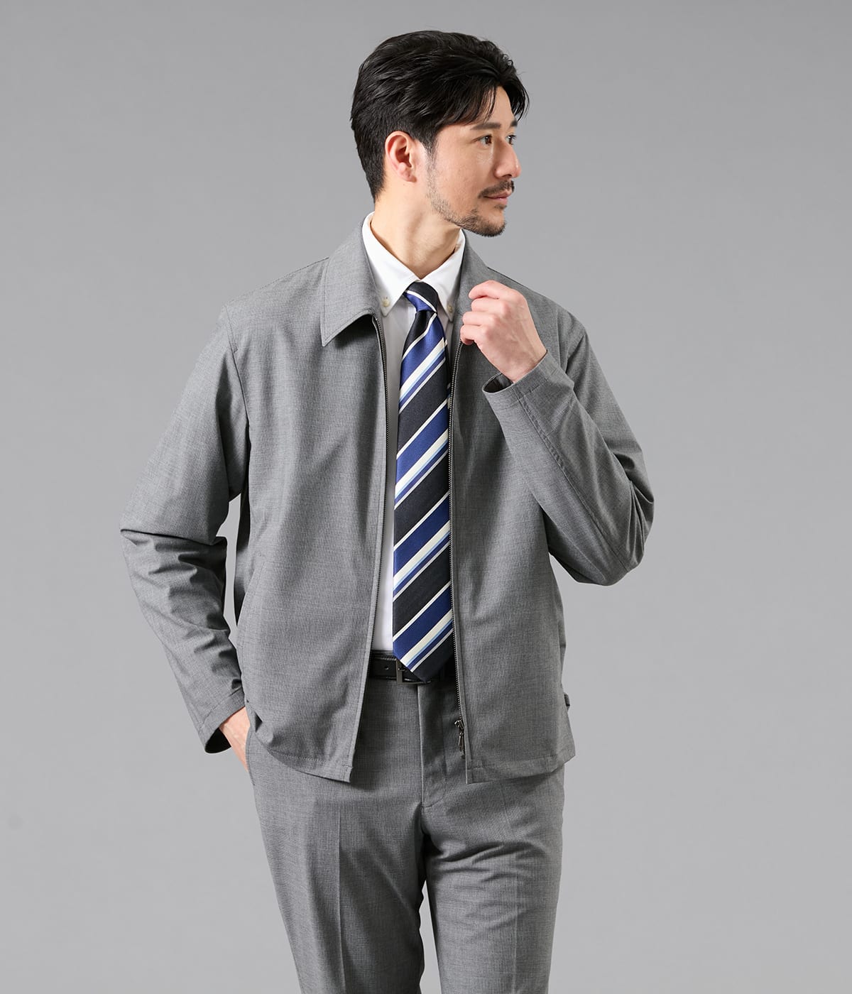 【ウォッシャブル・ストレッチ・防シワ】FLEX COMFORT スイングトップ ブルゾン(セットアップ対応)