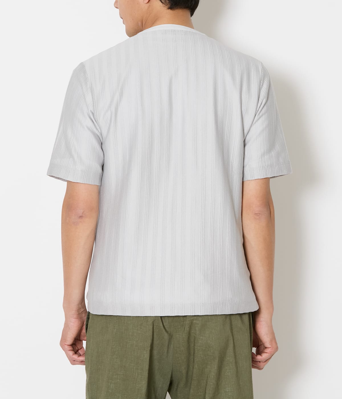ジャカードストライプ ヘンリーネック Tシャツ(11618553-2026