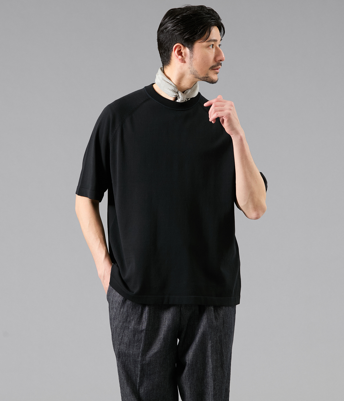 【ウォッシャブル】CHINO ニットTシャツ