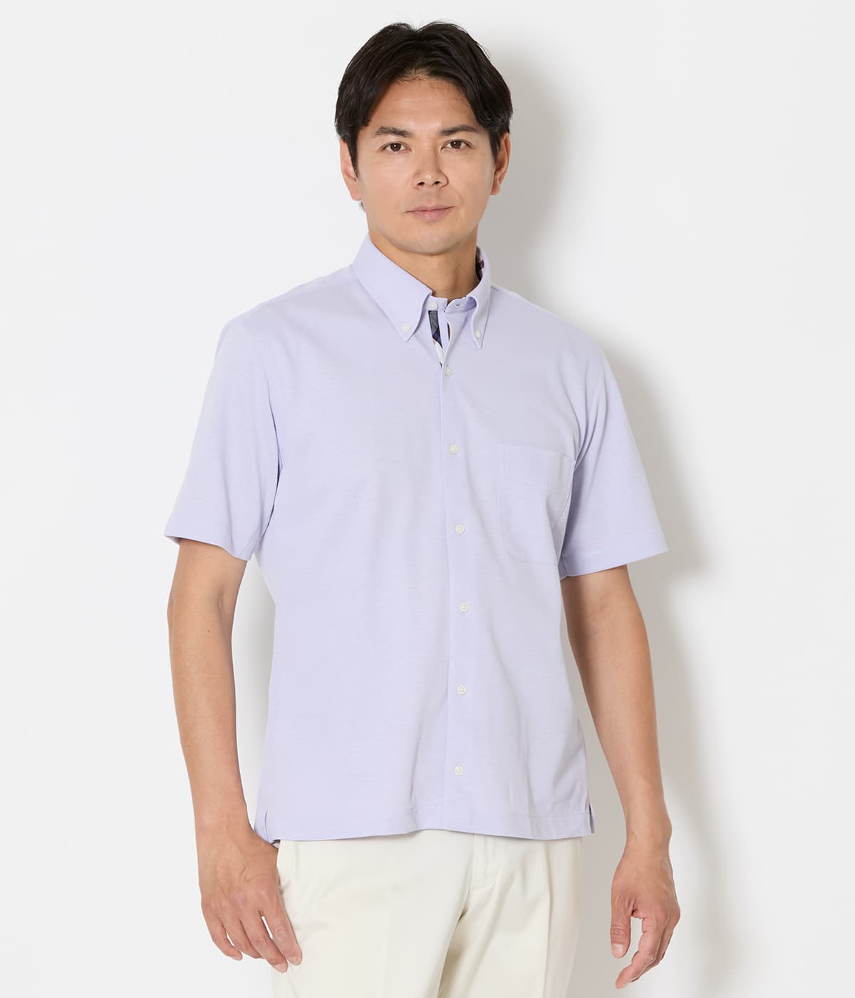 【吸水速乾】COOL COMFORT エイトロック鹿の子 前開きボタンダウンポロシャツ