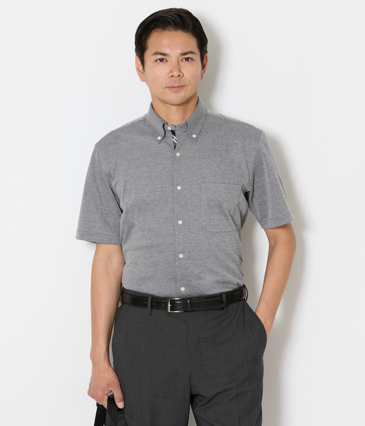 【吸水速乾】COOL COMFORT エイトロック鹿の子 前開きボタンダウンポロシャツ