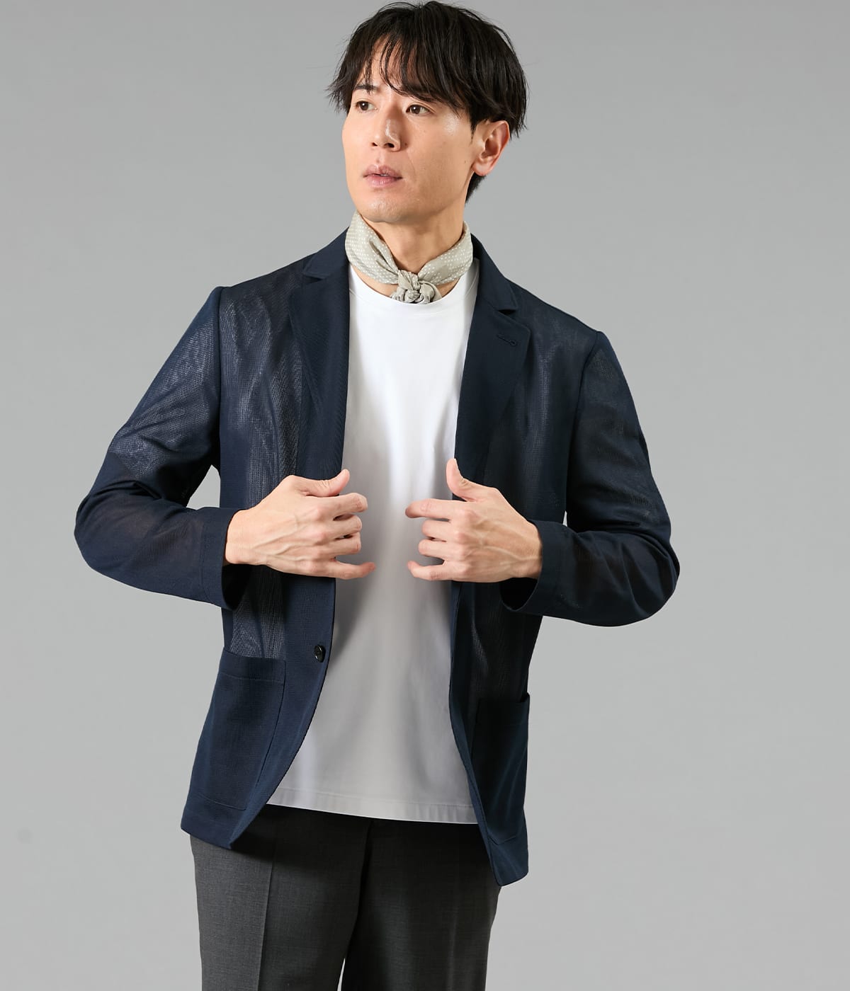 【ウォッシャブル】Wカバーラッセルシアー ジャケットカーディガン